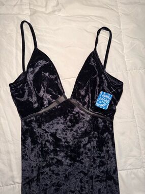 Free People Navy Velvet Cami Slip Dress size S